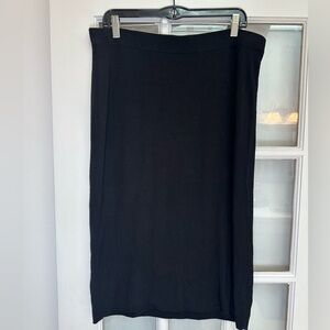 Lord & Taylor Classic Black Stretchy Pull On Pencil Midi Skirt Plus Size 0X